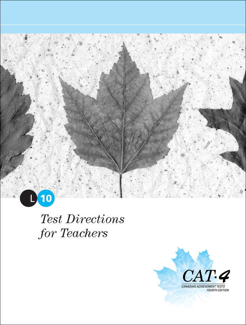 CAT4 Lv10 Teacher Directions Cover