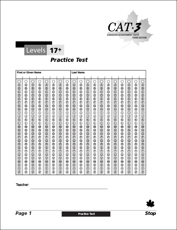 CAT3 practise test Lv17